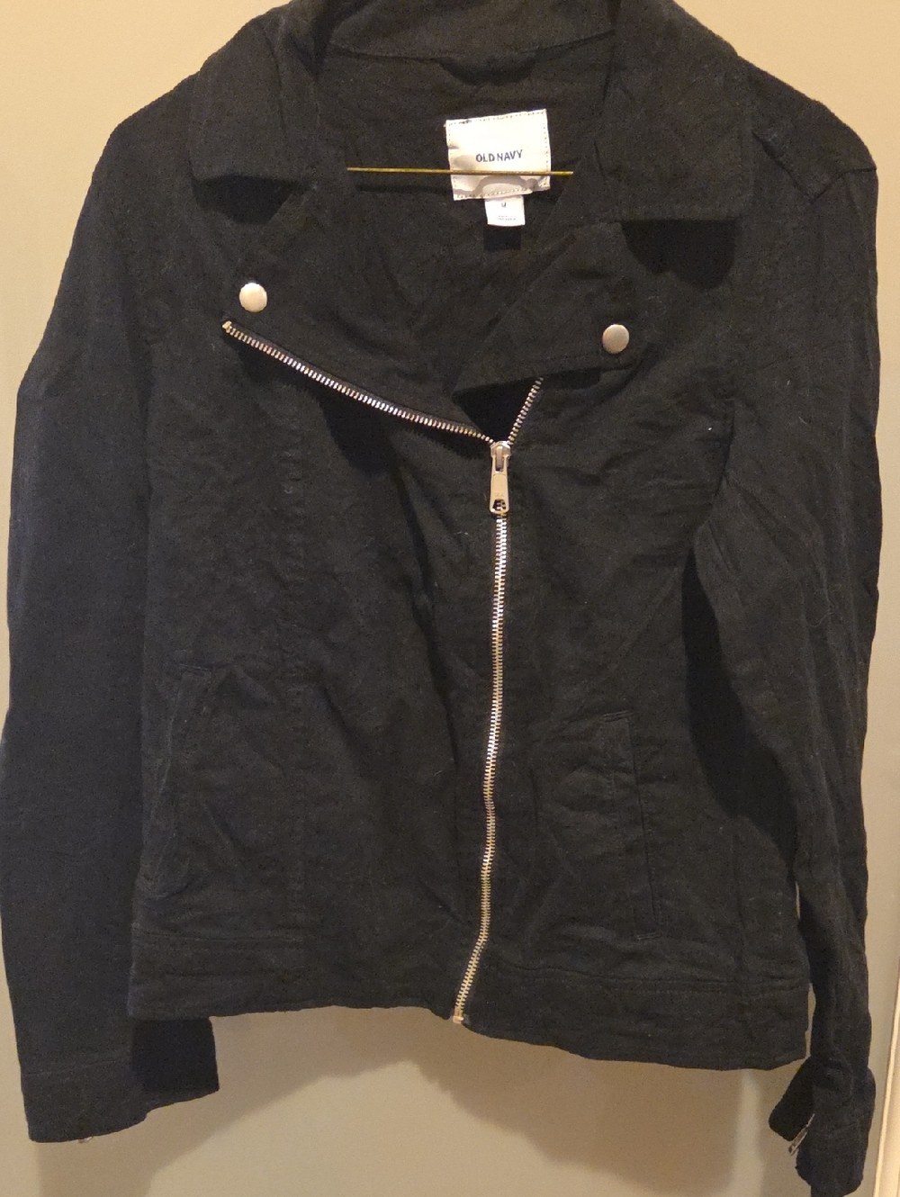 Old Navy Women's Black Asymmetrical Zip Jacket